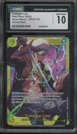 2025 One Piece Royal Blood Secret Rare Trafalgar Law Gem Mint CGC 10 - Image 1