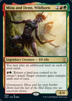NM-Mint, English MTG Regular Mina and Denn, Wildborn Commander: Zendikar Rising - Image 1