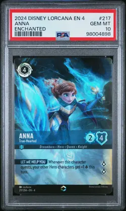 2024 DISNEY LORCANA EN 4-URSULA'S RETURN ENCHANTED ANNA - TRUE-HEARTED PSA 10 - Image 1