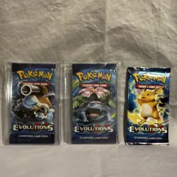 3x Pokemon Evolutions Booster Pack 10 Cards English sealed - Image 1