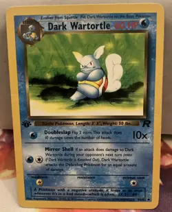 Pokemon Dark Wartortle TCG Card 46/82 1st Edition LP - Image 1