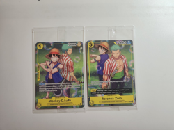 One Piece TCG Monkey.D.Luffy Op-111 And Roronoa Zoro Op10-113 Promo Cards Set. - Image 1