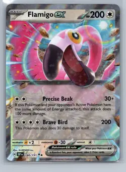 Flamingo ex 160/191 Double Rare Holo Card - Pokemon TCG Sv08: Surging Sparks -NM - Image 1