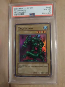 YUGIOH PSA 10 2002 Takriminos MP1-006 Super Rare MCDONALD'S CARD - Image 1