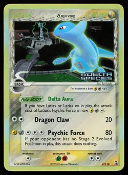 Latios 9/113 Rare Reverse Holo Stamped Delta Species Pokemon Card - Image 1