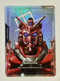 Red Gundam (R-013 C+) (Resource Holo)- Dual Impact - Gundam Card Game Bandai - Image 1