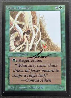 SIGNED MtG Magic Maddocks _ Beta CE _ Artist Proof _ WALL OF BRAMBLES _ 1/50! - Image 2