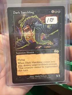 Dark Hatchling Urza's Saga Regular Magic The Gathering MTG - Image 1