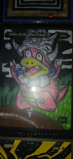 Mtg Hand Painted Altered Art Order Of The Ebon Hand Pokemon Artwork Painting - Image 1