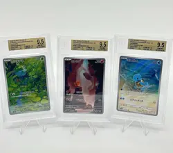 BGS 9.5 Pokemon Card 151 Japanese AR Art Rare Bulbasaur Charmander Squirtle 3SET - Image 1