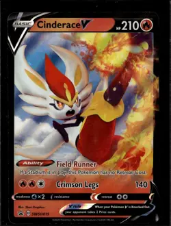 Cinderace V Promo SWSH: Sword & Shield Promo Cards SWSH015 Fire Holofoil Pokemon - Image 1