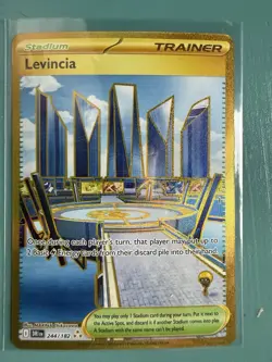 Pokemon TCG Trainer Card Levincia Stadium Gold, 244/182 - Image 1