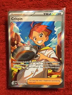 Pokemon Trainer Crispin TCG Full Art Holo Ultra Rare Card 164/142 NM Condition - Image 1
