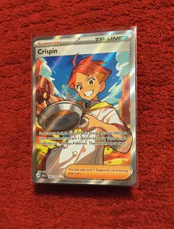Pokemon Trainer Crispin TCG Full Art Holo Ultra Rare Card 164/142 NM Condition - Image 2