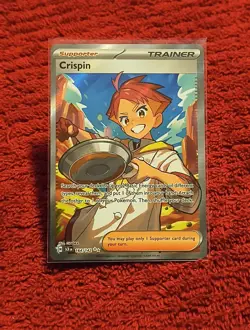 Pokemon Trainer Crispin TCG Full Art Holo Ultra Rare Card 164/142 NM Condition - Image 4