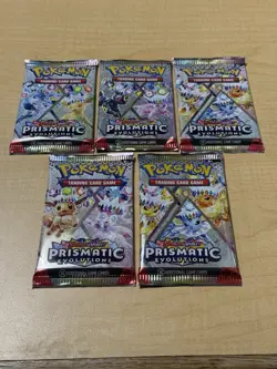 (5 Packs) Pokemon TCG Prismatic Evolutions Booster Packs New Sealed -lot Of 5 - Image 1