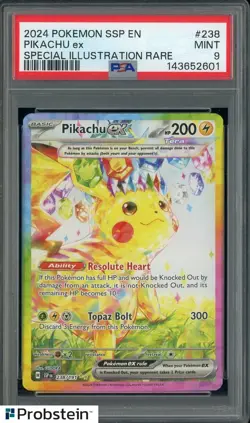 2024 Pokemon SSP En Special Illustration Rare #238 Pikachu Ex PSA 9 MINT - Image 1