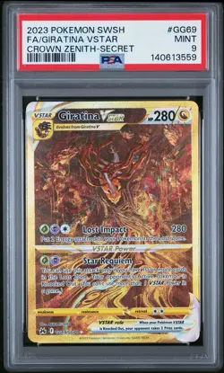 Pokemon Giratina VSTAR (Secret) GG69/GG70 Crown Zenith: Galarian Holo PSA 9 - Image 1