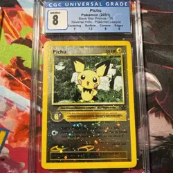 2001 POKEMON BLACK STAR PROMO #35 PICHU REVERSE FOIL CGC 8 POKEMON LEAGUE - Image 1