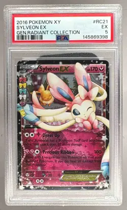 145869398 Sylveon EX 2016 Pokemon Generations Radiant #RC21 Holo PSA 5 - Image 1
