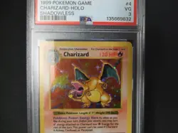 1999 Pokemon Charizard Shadowless Rare 4/102 PSA 3 - Image 3