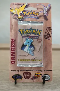 Pokemon Fossil Booster Blister Pack Lapras Artwork 1999 WOTC Factory Sealed - Image 1