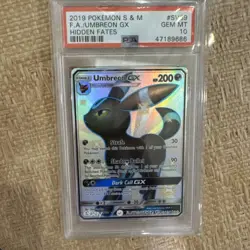 Pokemon Umbreon GX Hidden Fates Full Art #SV69 PSA 10 Gem Mint - Image 1