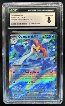 2023 Pokemon SV Paldea Evolved Quaquaval ex #052/193 CGC 8 - Image 1