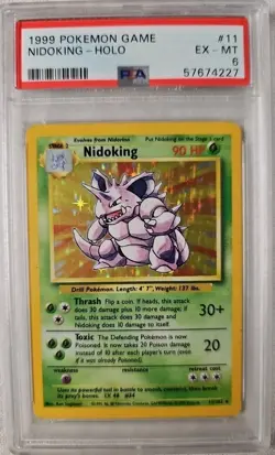VINTAGE 1999 POKEMON NIDOKING HOLO 11/102 PSA 6 EX-MT!! - Image 1