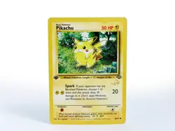 Pikachu POKEMON 60/64 1999 1st Edition Wizards GOLD W STAMP VERY GOOD USED M07 - Image 1