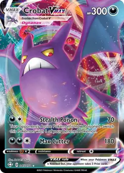 🌑 Crobat VMAX 045/072 Ultra Rare Full Art | Shining Fates | Pokemon TCG NM - Image 1