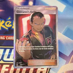 Pokemon Giovanni's Exile 67/68 Hidden Fates Ultra Rare Full Art Holo Trainer - Image 1