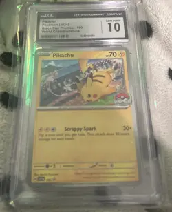 CGC 10 Pokemon Pikachu 2024 World Championships Promo - SVP: 190 Gem Mint 10!!!! - Image 2