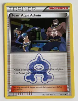 Team Aqua Admin 25/34 Pokemon TCG XY Double Crisis Uncommon LP - Image 1