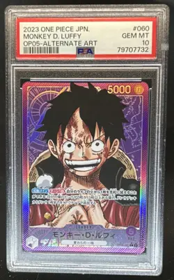 2023 One Piece New Era Japanese Monkey.D.Luffy Alt Art #OP05-060 PSA 10 GEM MINT - Image 1