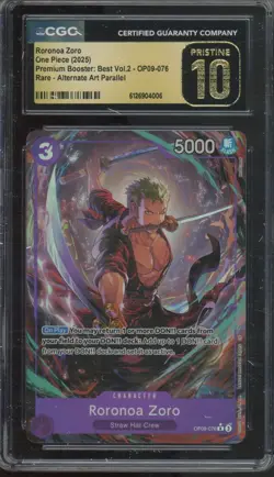 2025 One Piece Premium Booster Vol 2 Rare Roronoa Zoro Pristine CGC 10 - Image 1