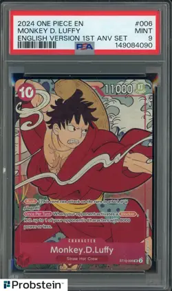 2024 One Piece English Version 1st Anniversary Set #006 Monkey D. Luffy PSA 9 - Image 1