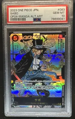 2023 One Piece Japanese Sabo Manga Alternate Art #OP04-083 PSA 10 GEM MINT - Image 1