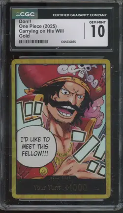 2025 One Piece Carrying On His Will Gold Don!!Gem Mint CGC 10 - Image 1