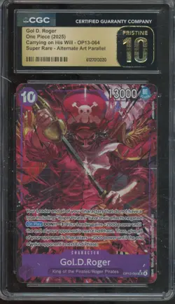 2025 One Piece Carrying On His Will Super Rare Gol D. Roger Pristine CGC 10 - Image 1
