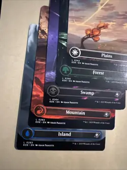 MTG Edge of Eternities Full Art Regular Borderless Basic Land Set 1 of Each NM - Image 2