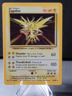 Pokemon Card ZAPDOS - 16/102 - Base Set - Holo - Collection Rare LP - Image 3