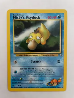 Pokemon Misty’s Psyduck Gym Heroes Vintage Card #54/132 NM Wotc 2000 - Image 1