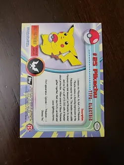 LP! Pikachu #25 - Vintage Topps Pokemon TCG Card 1999 Series 1 Tv Animation - Image 2