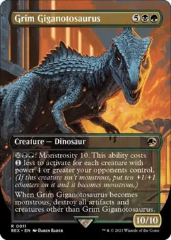 MTG English Grim Giganotosaurus (Borderless) NM Normal - Image 1