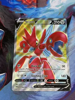 Scizor V (Full Art) 183/189 SWSH03: Darkness Ablaze Pokemon Card 2020 - Image 3