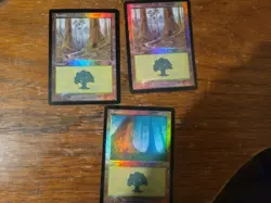 3x Mercadian Masques Foil Forest MTG Magic The Gathering Card Vintage Land 2 Art - Image 1