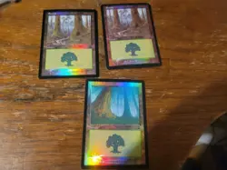 3x Mercadian Masques Foil Forest MTG Magic The Gathering Card Vintage Land 2 Art - Image 2