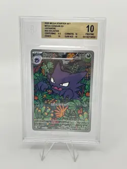 BGS 10 Pokemon Card Japanese Haunter Art Rare 022/021 Starter Set Mega Gengar ex - Image 1