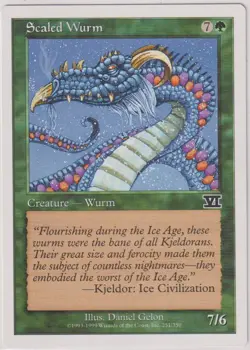 MTG Magic the Gathering Scaled Wurm (251/351) Sixth Edition MP - Image 1